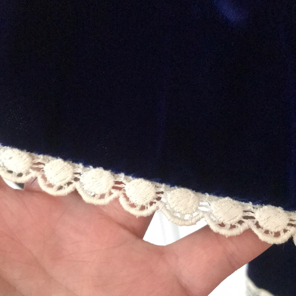Vintage blue velvet dress - Picture 4 of 6